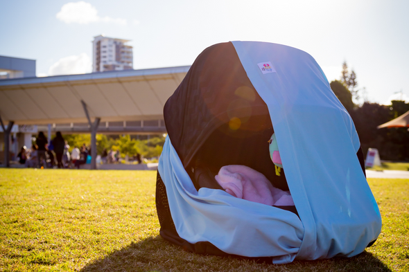 Baby bassinet or capsule cover that protects from uv without trapping heat
